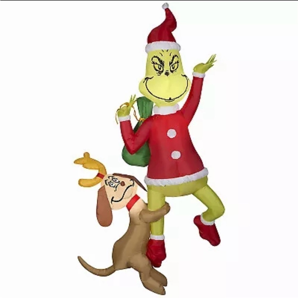 Gemmy 6ft Airblown Inflatable Hanging Grinch w/Max-Grinch - Picture 5 of 5